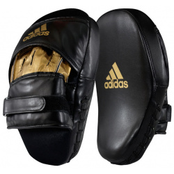 Лапы Adidas Training Curved Focus Mitt Short черно золотые adiSBAC01 
