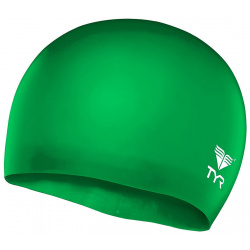 Шапочки для плавания подростковая TYR Wrinkle Free Junior Silicone Cap CSJR 326  зеленый силикон