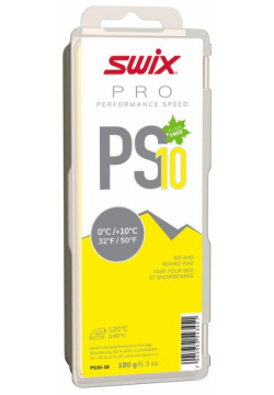Парафин углеводородный Swix PS10 Yellow (0°С +10°С) 180 г 