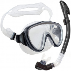 Набор для плавания взрослый Sportex маска+трубка (Силикон) E39240 черный 