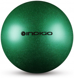 Мяч для художественной гимнастики d15см Indigo ПВХ IN119 GR зеленый металлик с блестками 