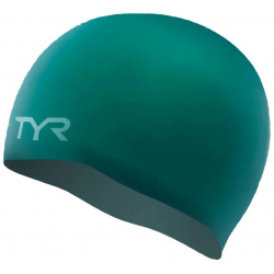 Шапочка для плавания TYR Wrinkle Free Silicone Cap  LCS 342 зеленый силикон О