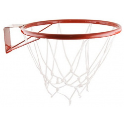 Кольцо баскетбольное № 5  диаметр 380 мм труба 18 с сеткой и кронштейном красное NoBrand
