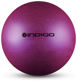 Мяч для художественной гимнастики Indigo IN118 VI  диам 19 см ПВХ фиолет металлик с блестками