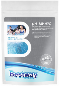PH минус Средство в гранулах для понижения уровня воды бассейнах  пакет 250 г(PHM025GBW) Bestwаy Chemicals B1909213 Bestway