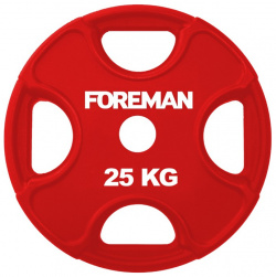 Диск олимпийский обрезиненный Foreman PRR  25 кг 25KG Красный