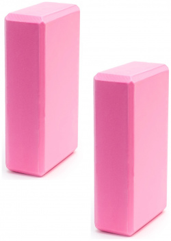 Набор йога блоков полумягких 2 штуки 22 3х15х7 6см Sportex из вспененного ЭВА (E40573) BE300 3 розовый 