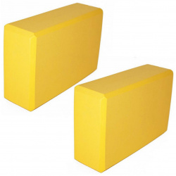 Набор йога блоков Sportex полумягких 2 штуки 22 3х15х7 6см  ЭВА (E42685) BE300 8 желтый