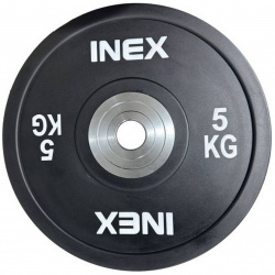 Олимпийский диск в уретане 5кг Inex PU Bumper Plate TF P2100 05 черный\серый 