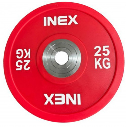 Олимпийский диск в уретане 25кг Inex PU Bumper Plate TF P2100 25 красный\белый 