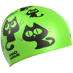 Юниорская силиконовая шапочка Mad Wave Cats M0574 05 0 00W 