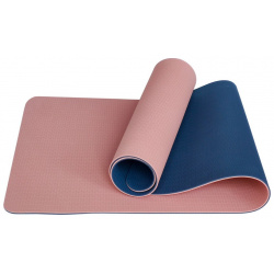 Коврик для йоги 183x61x0 6 см Sportex ТПЕ E33587 розовый\синий 