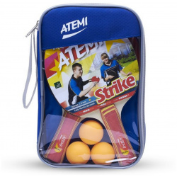 Набор для настольного тенниса Atemi Strike (2ракетки+чехол+3 мяча***) 
