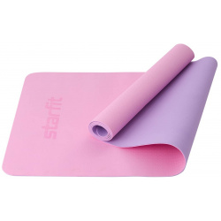Коврик для йоги и фитнеса 183x61x0 4см Star Fit TPE FM 201 розовый пастель\фиолетовый пастель 