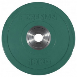 Диск бампированный обрезиненный Foreman D50 мм 10 кг FM\BM 10KG\GN зеленый 