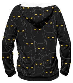 Худи Print Bar CAT 639187 hud Черные Коты