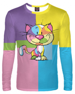 Лонгсливы Print Bar CAT 856929 lon 2 Милый разноцветный котёнок