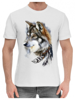 Хлопковые футболки Print Bar VLF 301495 hfu 2 Волк с пером