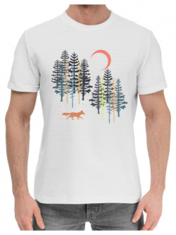 Хлопковые футболки Print Bar FOX 382796 hfu 2 Moon Forest