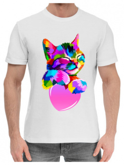 Хлопковые футболки Print Bar CAT 466939 hfu 2 Радужный котенок