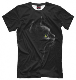 Футболки Print Bar CAT 967260 fut 2 Черный кот на черном фоне