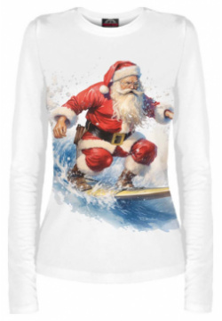 Лонгсливы Print Bar N24 589889 lon 1 Санта занимается сёрфингом