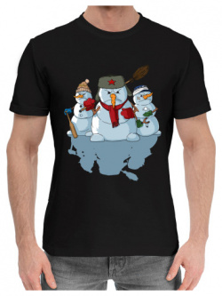 Хлопковые футболки Print Bar N24 170509 hfu 2 Уличные боевые снеговики