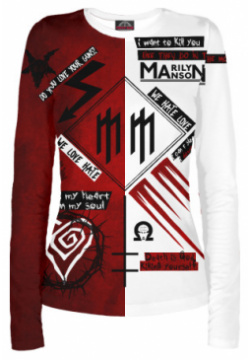Лонгсливы Print Bar MRM 997232 lon 1 Marilyn Manson Logo