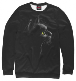 Свитшоты Print Bar CAT 967260 swi Черный кот на черном фоне