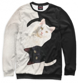 Свитшоты Print Bar CAT 903249 swi Чёрный и белый кот
