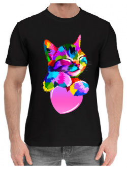Хлопковые футболки Print Bar CAT 466939 hfu 2 Радужный котенок