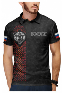 Поло Print Bar SRF 491118 pol 2 Русский Медведь