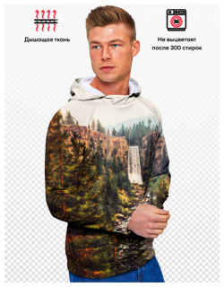 Худи Print Bar SMM 730859 hud Водопад в лесу Все изготавливаются Москве