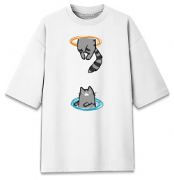 Хлопковые футболки оверсайз Print Bar CAT 721809 hfo 2 Кот в портале