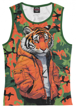 Майки Print Bar TGR 529649 may 1 Тигр в оранжевой куртке