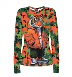 Лонгсливы Print Bar TGR 529649 lon 1 Тигр в оранжевой куртке