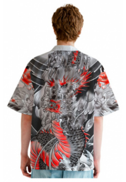 Гавайские рубашки Print Bar WIL 805383 grb 2 Череп самурая