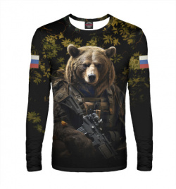 Лонгсливы Print Bar MED 382885 lon 2 Медведь солдат в ночном лесу