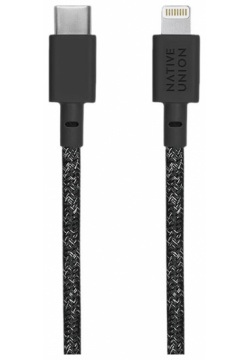 Native Union Кабель Belt Cable USB С  Lightning 1 2м нейлон черный KV CL CS BK 2