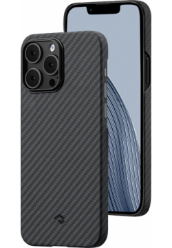 Pitaka Чехол MagEZ 3 для iPhone 14 Pro  кевлар черно серый KI1401P Прочный и