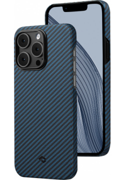 Pitaka Чехол MagEZ 3 для iPhone 14 Pro Max  кевлар сине черный KI1408PM Прочный