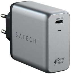 Satechi Сетевое зарядное устройство Compact Charger USB C 100Вт  GaN серый ST UC100WSM EU