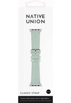 Native Union Ремешок Classic Strap для Apple Watch 38/40 мм  кожа светло зеленый AW S GRN