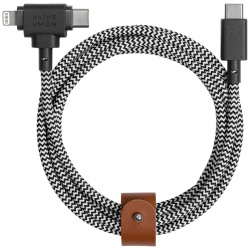 Native Union Кабель Belt Cable USB С  Lightning/USB 1 5м кевлар зебра CCL ZEB NP В