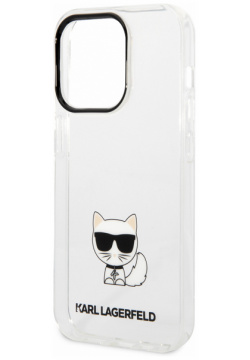 Karl Lagerfeld Чехол & Choupette для iPhone 14 Pro  прозрачный KLHCP14LCTTR Ч