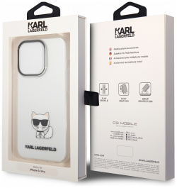 Karl Lagerfeld Чехол & Choupette для iPhone 14 Pro  прозрачный KLHCP14LCTTR