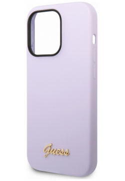 Guess Чехол Gold metal для iPhone 14 Pro Max  фиолетовый GUHCP14XSLSMU