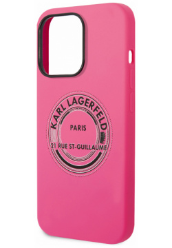 Karl Lagerfeld Чехол Round RSG для iPhone 14 Pro  розовый KLHCP14LSRSGRCF