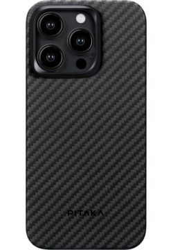 Pitaka Чехол MagEZ 4 для iPhone 15 Pro Max  кевлар черно серый KI1501PM