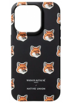 Native Union Чехол Maison Kitsune Fox Case для iPhone 15 Pro Magsafe  черный CAOFBLKNP23P